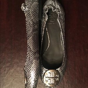 Tory Burch Reva Snakeskin Ballet Flat